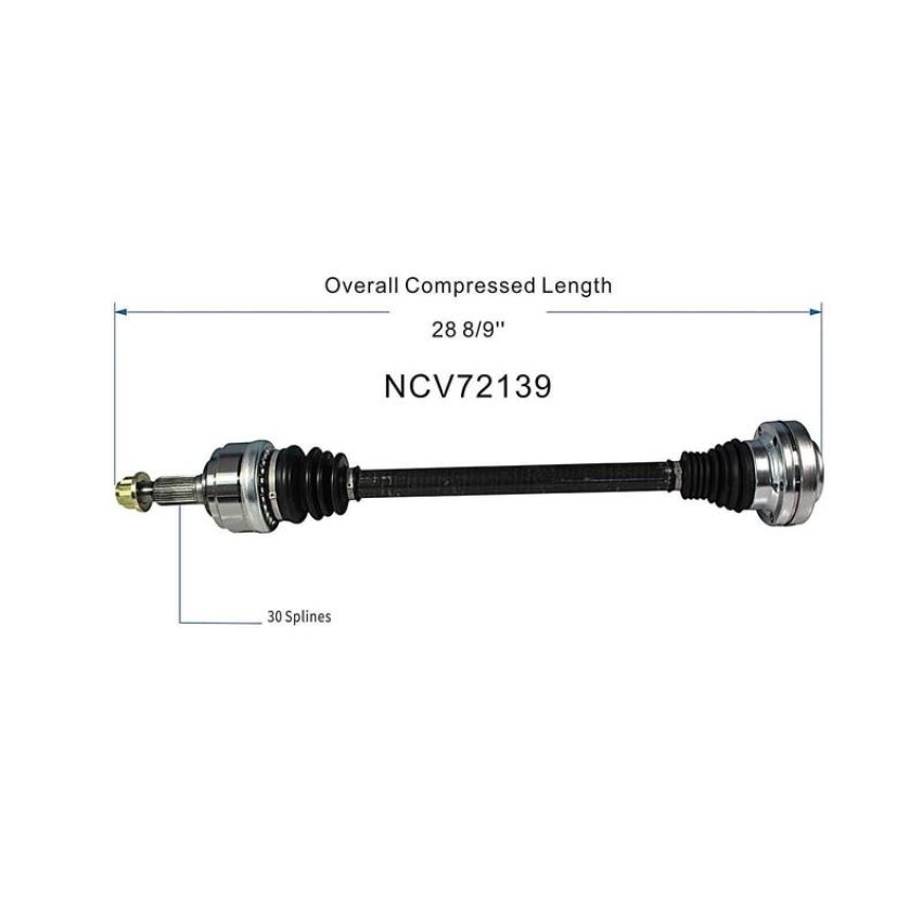 GSP NCV72139 Audi, Porsche, Volkswagen (3.0, 3.2, 3.6, 4.2, 5.0) CV Axle Assembly  - Rear