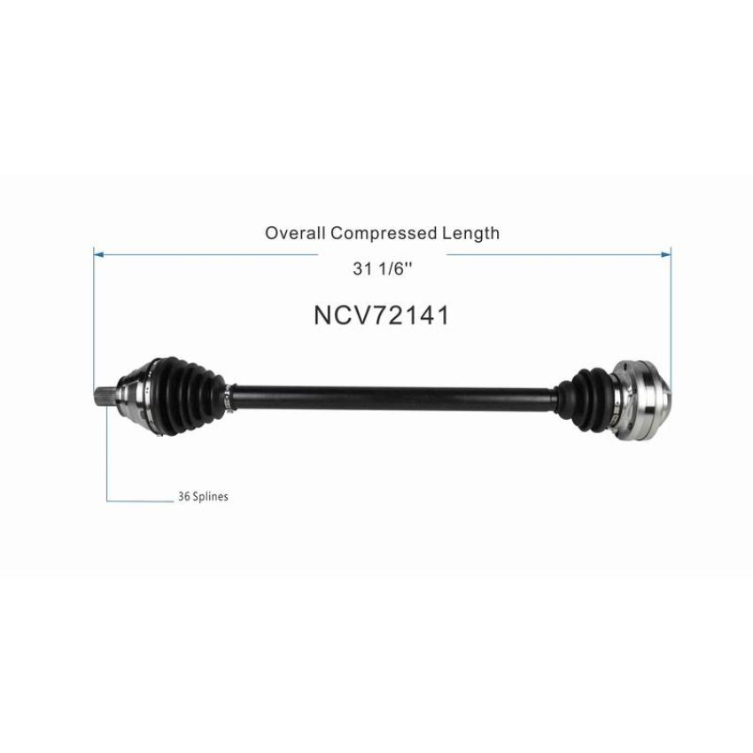 GSP NCV72141 08-09 Audi TT CV Axle Assembly  - Front Right