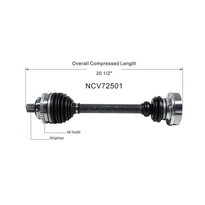 GSP NCV72501 93-95 Volkswagen EuroVan (2.5) CV Axle Assembly  - Front Left