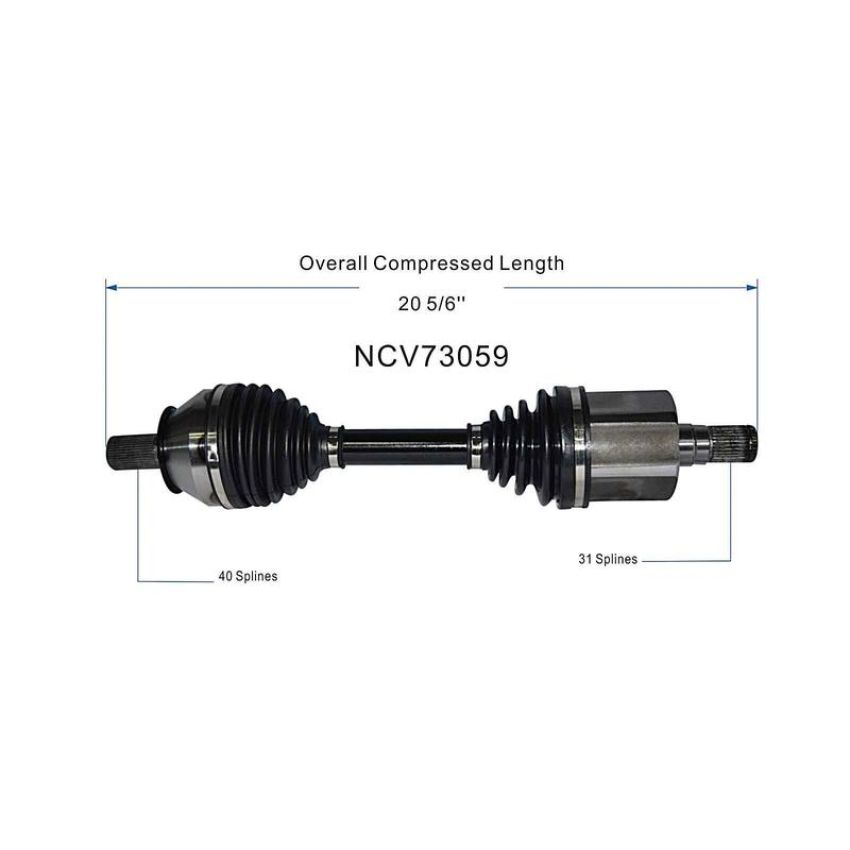 GSP NCV73059 Volvo (3.0, 4.4 - AWD) CV Axle Assembly  - Front Left