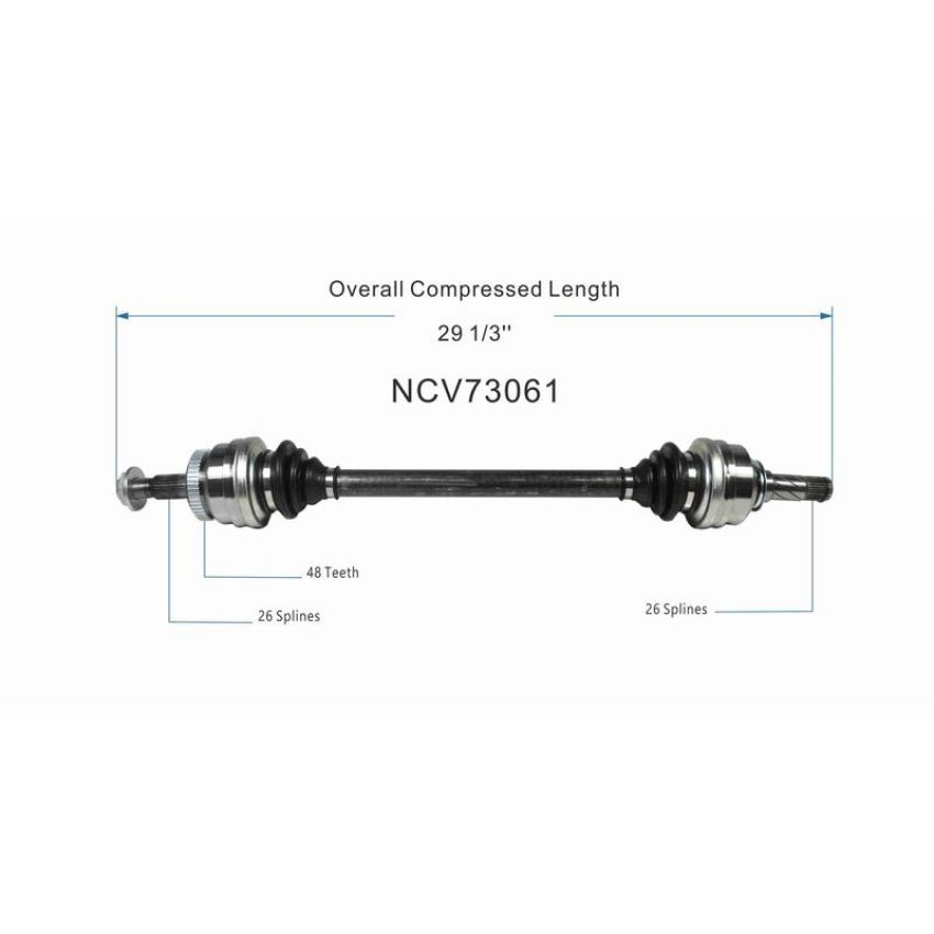 GSP NCV73061 Volvo CV Axle Assembly  - Rear