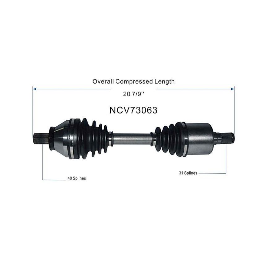 GSP NCV73063 2012 Volvo S60 T5 (2.5 - FWD) CV Axle Assembly  - Front Left