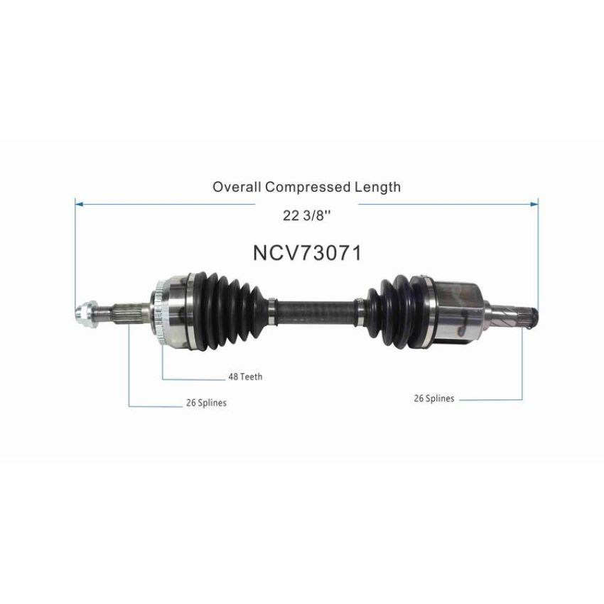 GSP NCV73071 Volvo CV Axle Assembly  - Front Left