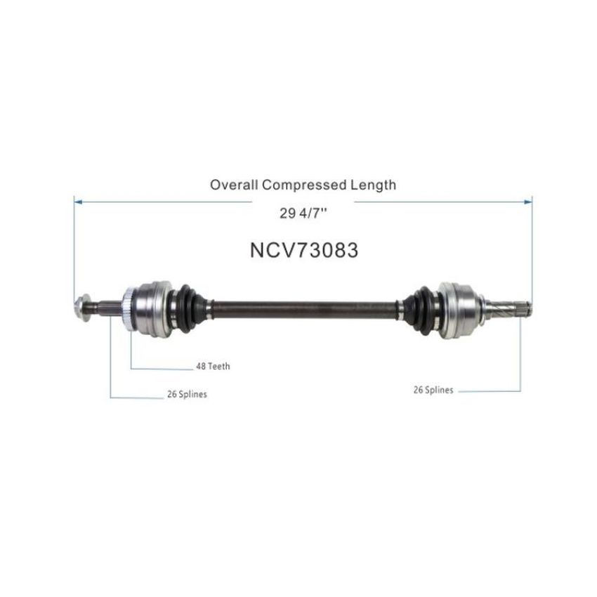 GSP NCV73083 98-00 Volvo V70 CV Axle Assembly  - Rear