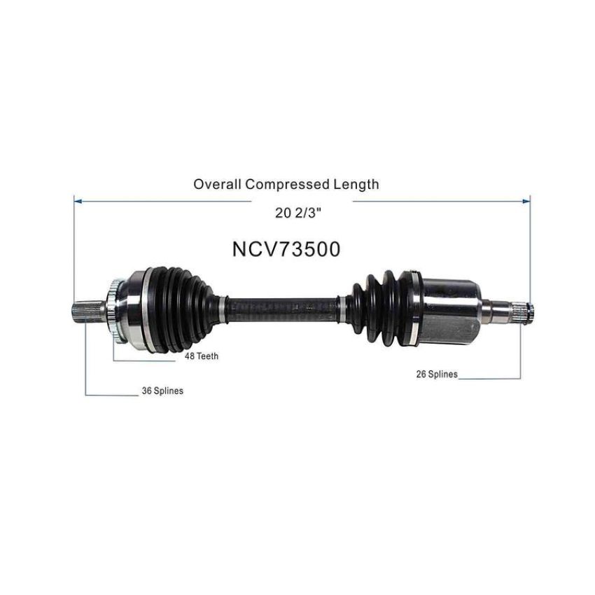 GSP NCV73500 Volvo CV Axle Assembly  - Front Left