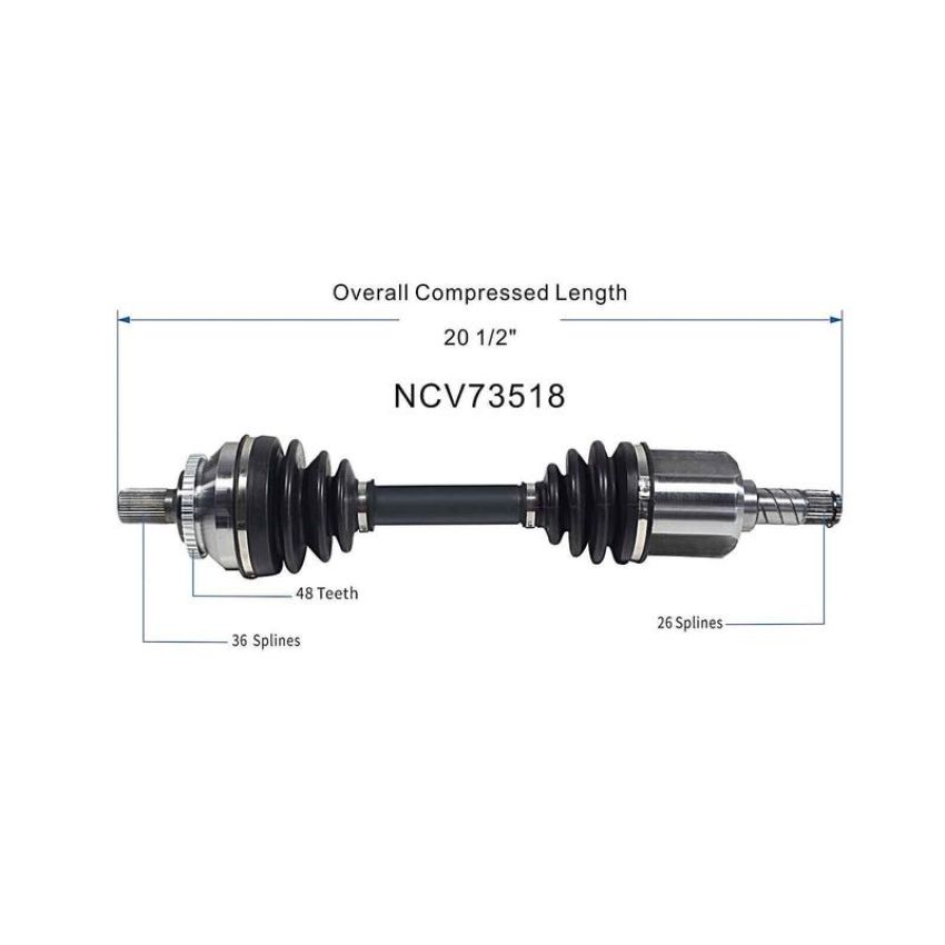 GSP NCV73518 Volvo CV Axle Assembly  - Front Left