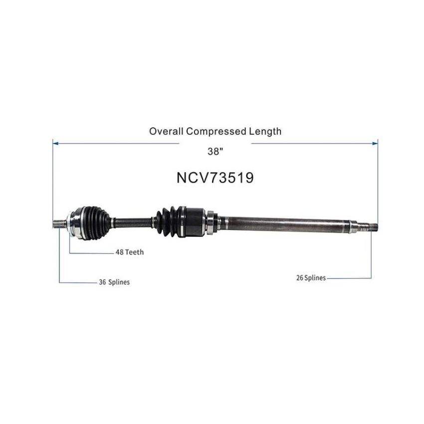 GSP NCV73519 Volvo CV Axle Assembly  - Front Right