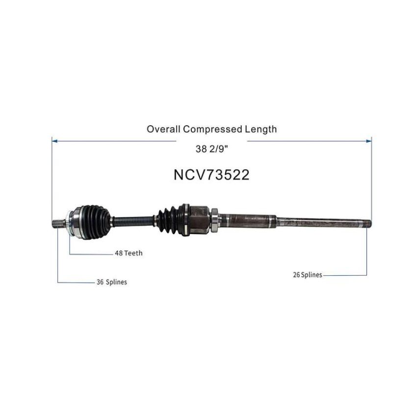 GSP NCV73522 Volvo (AWD) CV Axle Assembly  - Front Right