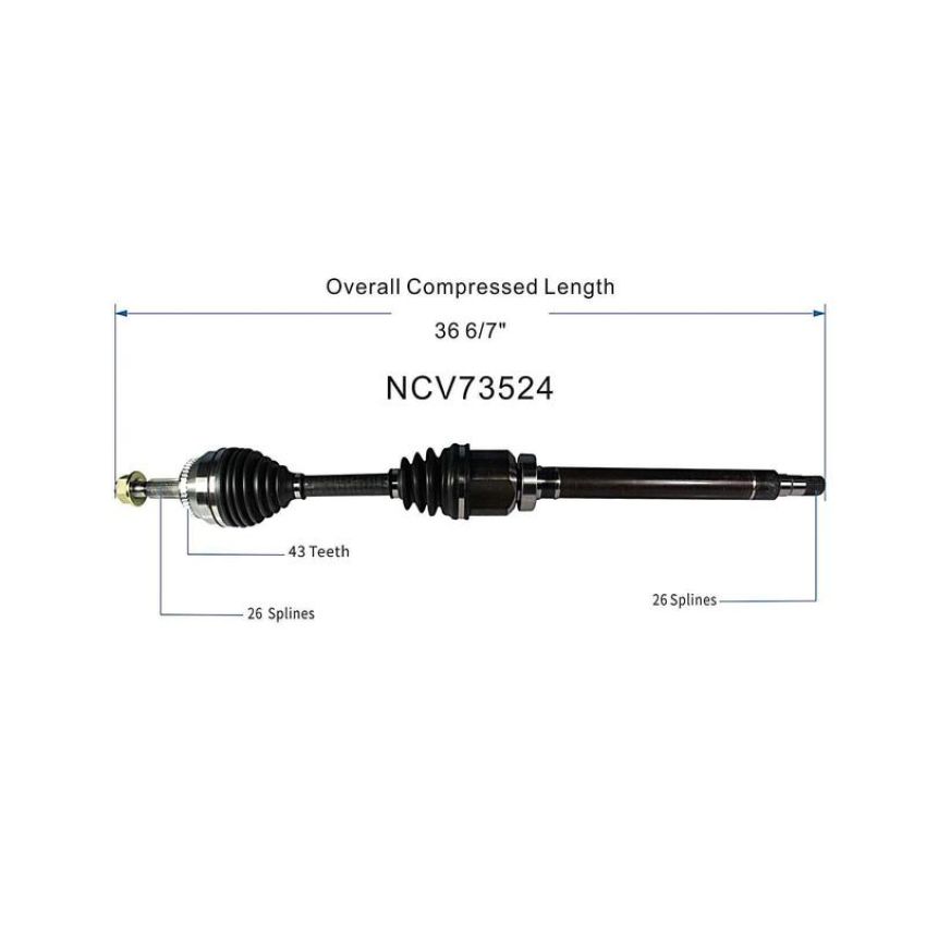 GSP NCV73524 Volvo CV Axle Assembly  - Front Right