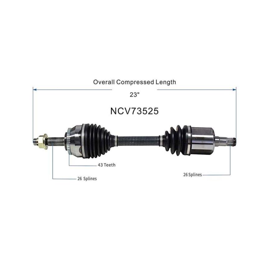 GSP NCV73525 Volvo CV Axle Assembly  - Front Left