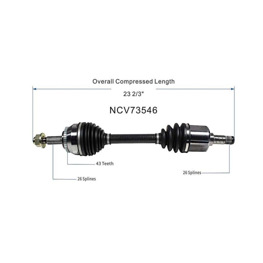 GSP NCV73546 Volvo CV Axle Assembly  - Front Left