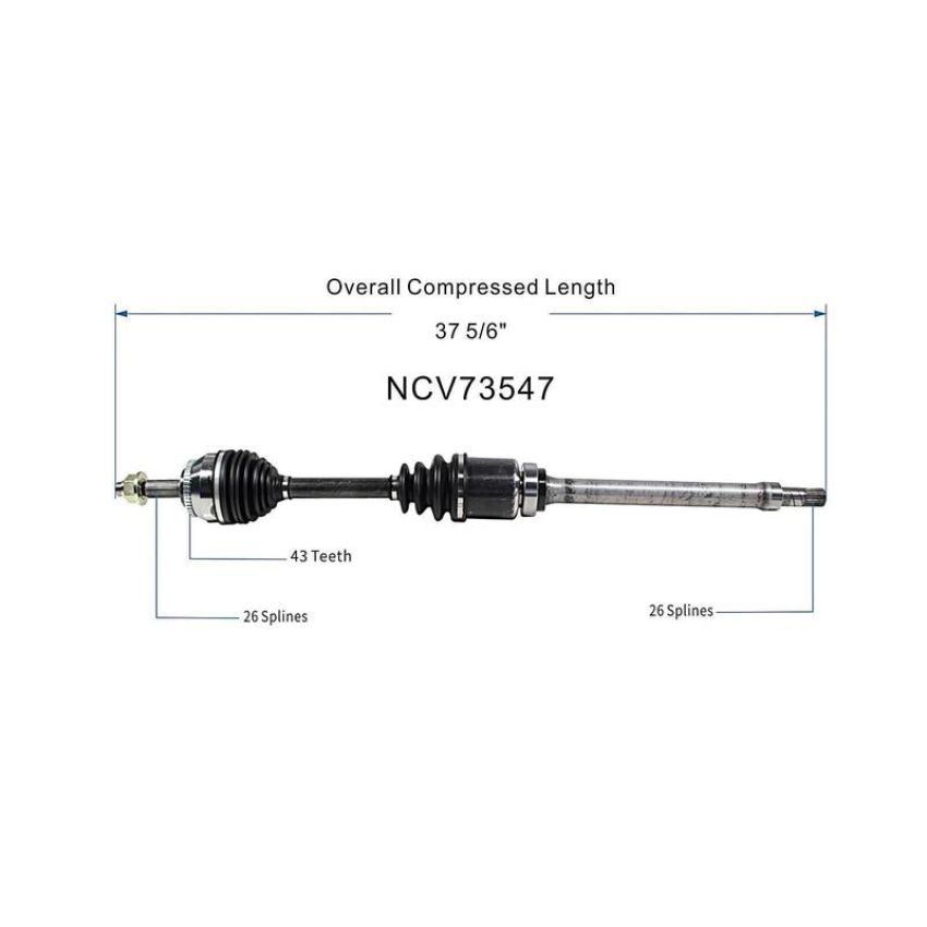 GSP NCV73547 Volvo CV Axle Assembly  - Front Right