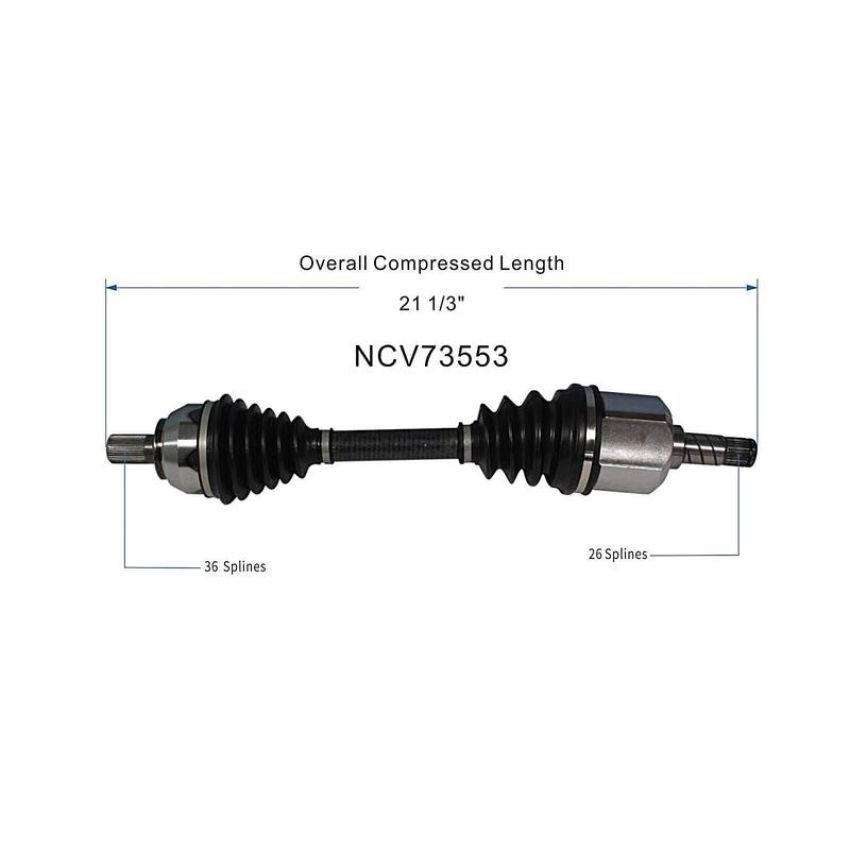 GSP NCV73553 Volvo (AWD) CV Axle Assembly  - Front Left