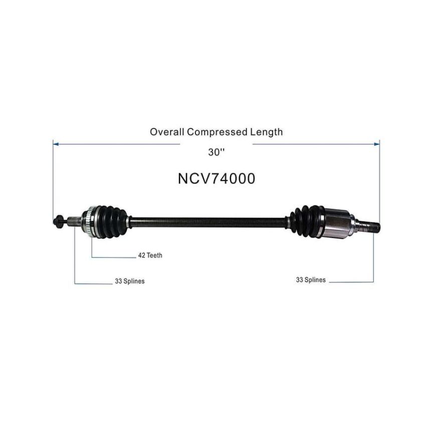 GSP NCV74000 08-09 Smart Fortwo CV Axle Assembly  - Rear Right