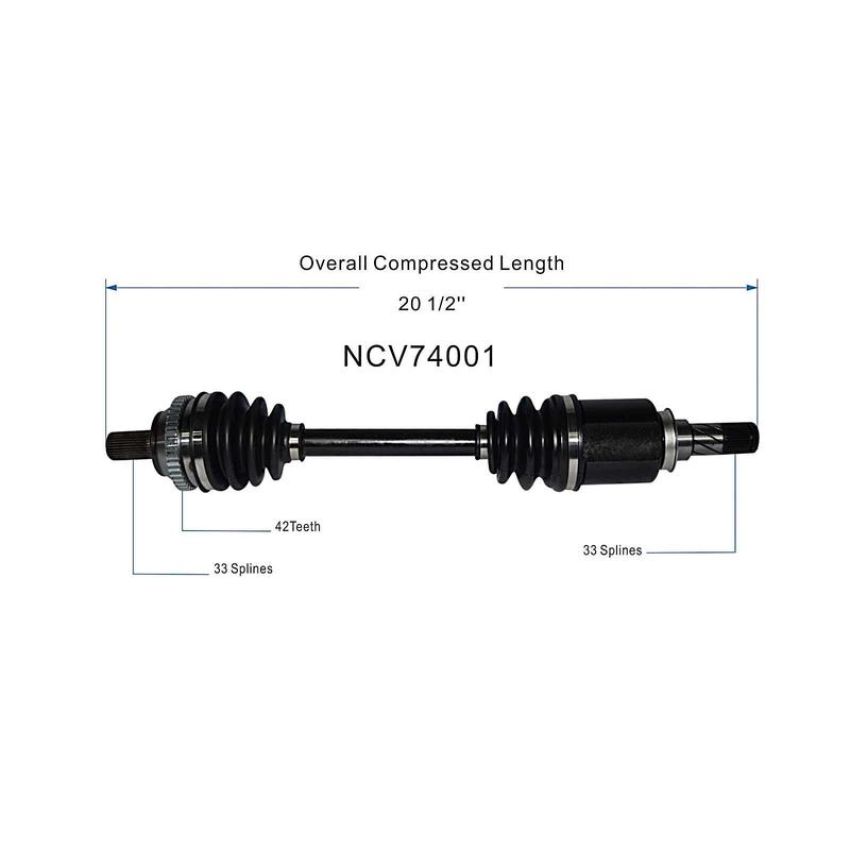 GSP NCV74001 08-09 Smart Fortwo CV Axle Assembly  - Rear Left