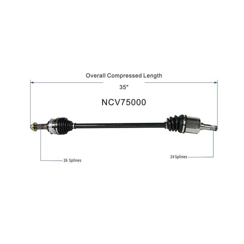 GSP NCV75000 94-95 Kia Sephia (1.6) CV Axle Assembly  - Front Right