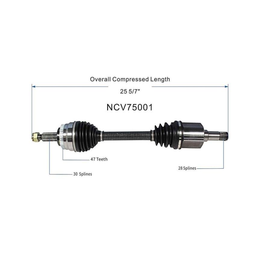 GSP NCV75001 07-09 Kia Amanti Base CV Axle Assembly  - Front Left
