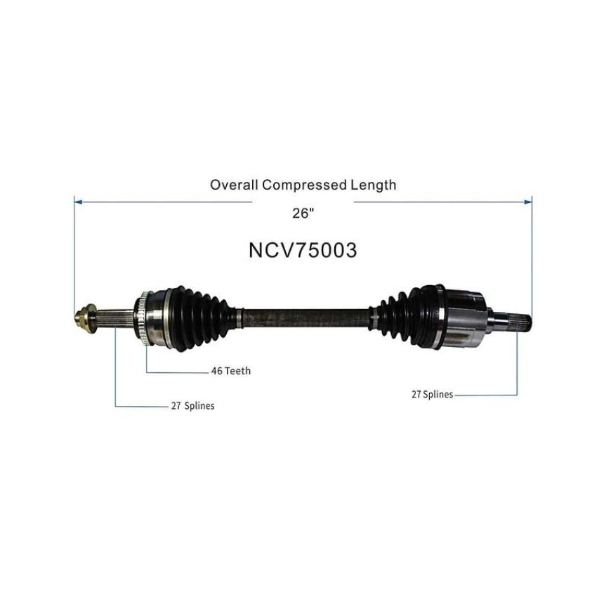 GSP NCV75003 Kia (2.4) CV Axle Assembly  - Front Left