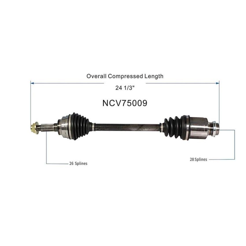 GSP NCV75009 95-97 Kia Sephia (1.6) CV Axle Assembly  - Front Right