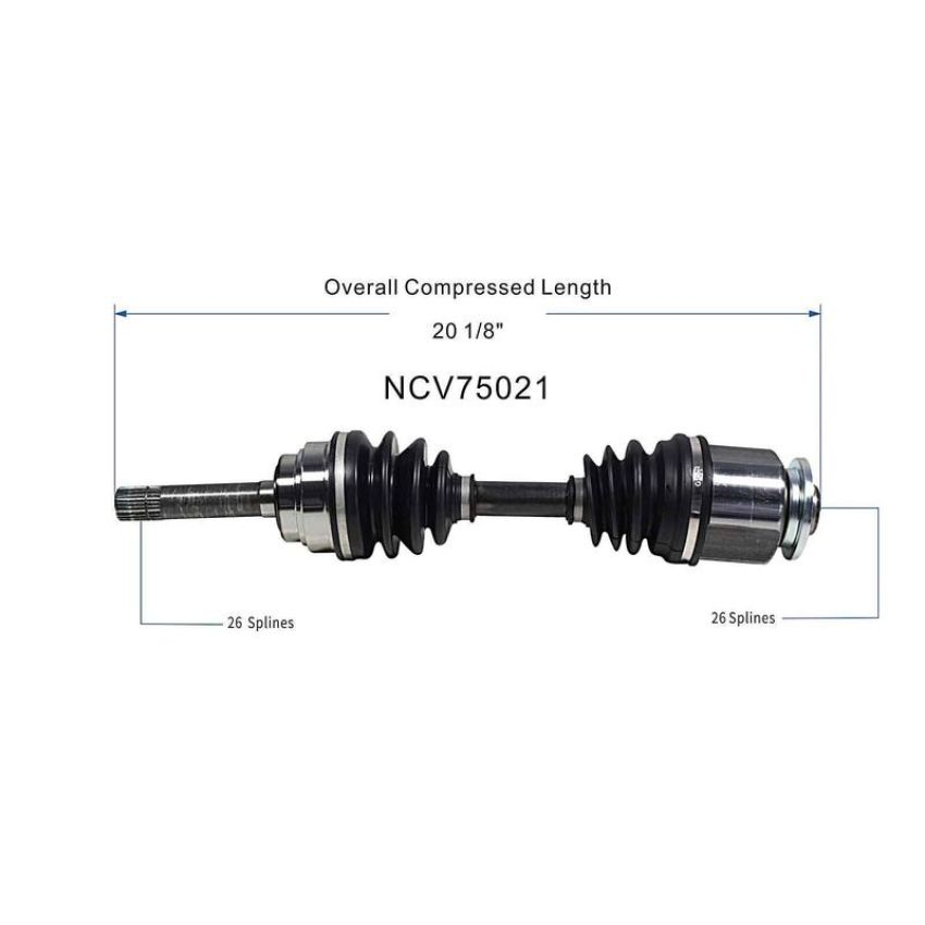 GSP NCV75021 01-02 Kia Sportage CV Axle Assembly  - Front Left