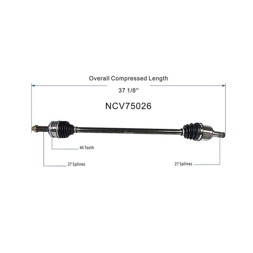 GSP NCV75026 Kia (2.0) CV Axle Assembly  - Front Right