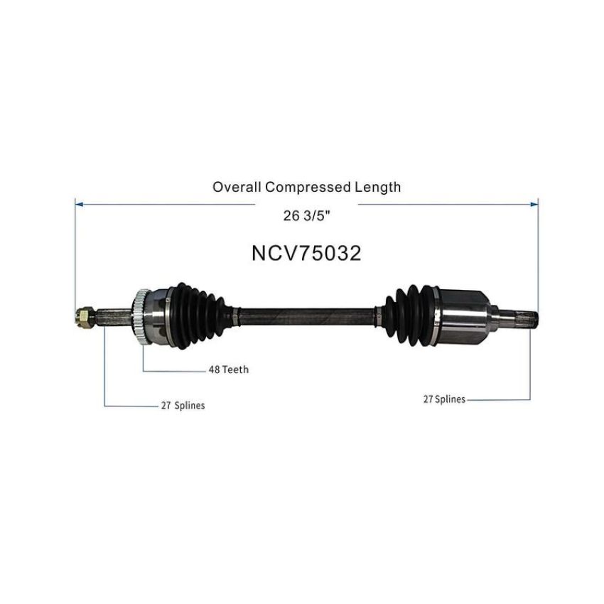 GSP NCV75032 Kia (2.4, 2.7) CV Axle Assembly  - Front Left