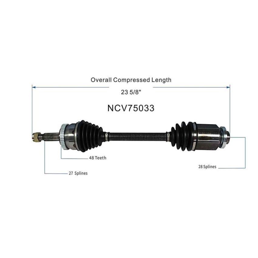 GSP NCV75033 Kia (2.7) CV Axle Assembly  - Front Right