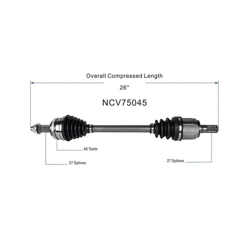GSP NCV75045 12-13 Kia Soul (1.6, 2.0) CV Axle Assembly  - Front Left