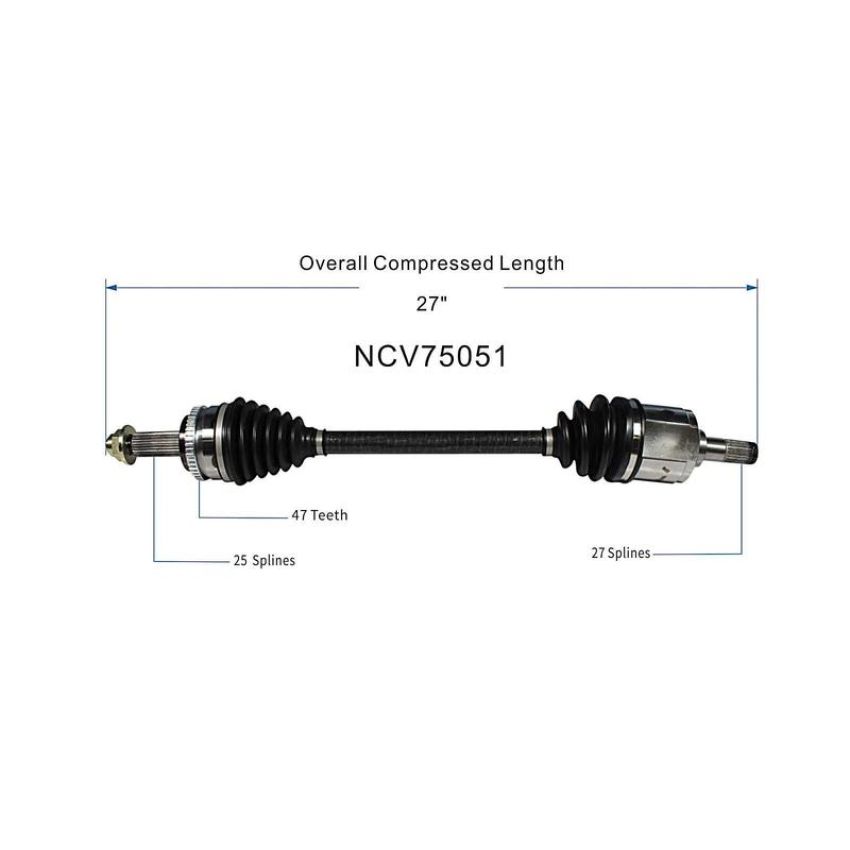 GSP NCV75051 14-19 Kia Soul CV Axle Assembly  - Front Left