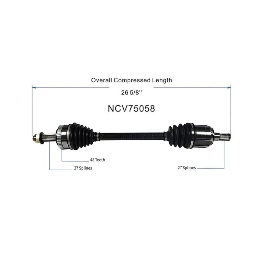 GSP NCV75058 Hyundai, Kia (2.0, 2.4) CV Axle Assembly  - Front Left