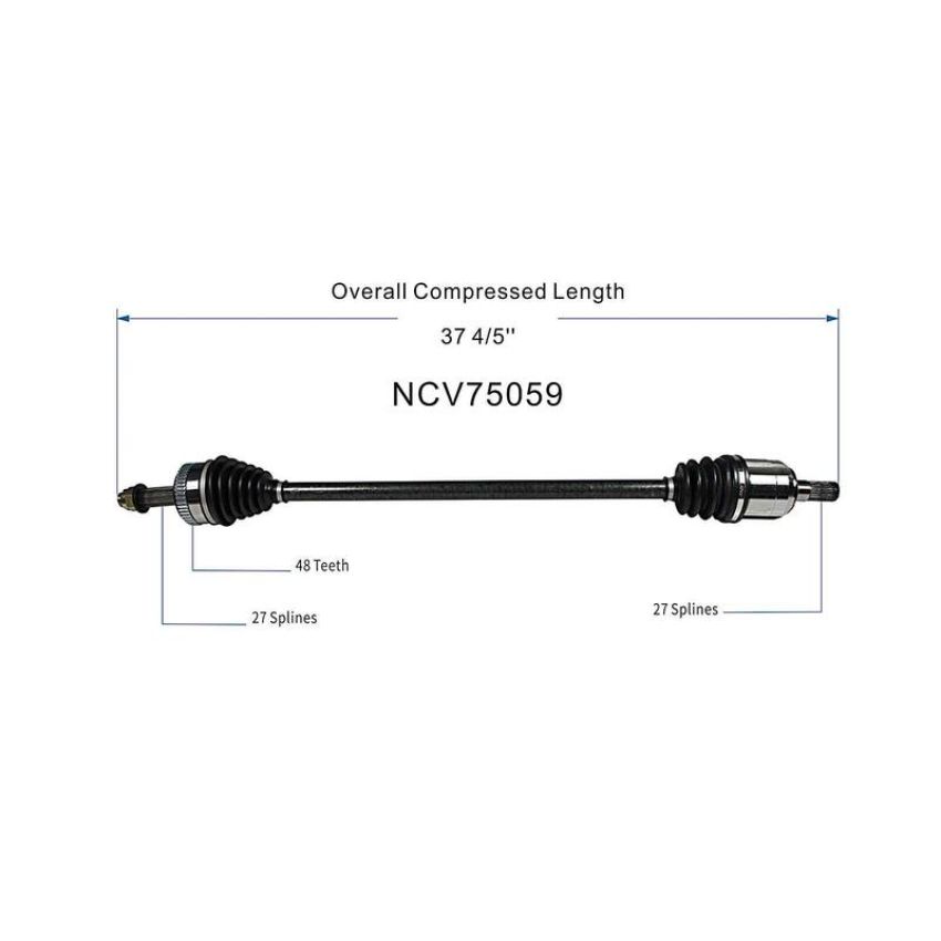 GSP NCV75059 09-13 Kia Sportage (2.0, 2.4, 2.7 - FWD) CV Axle Assembly  - Front Right