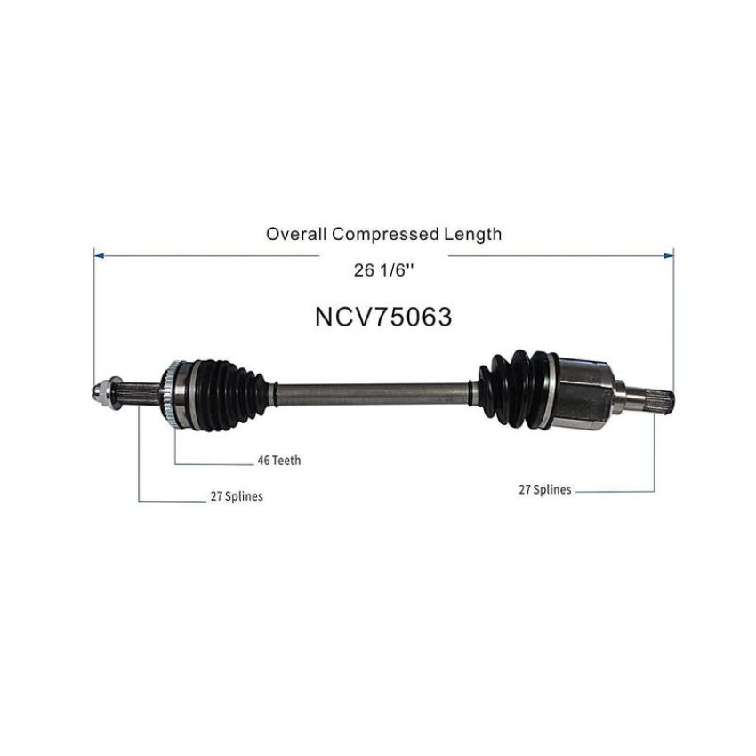 GSP NCV75063 Hyundai, Kia CV Axle Assembly  - Front Left