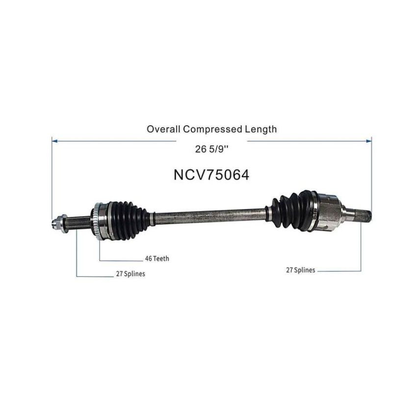 GSP NCV75064 Kia (2.0) CV Axle Assembly  - Front Left