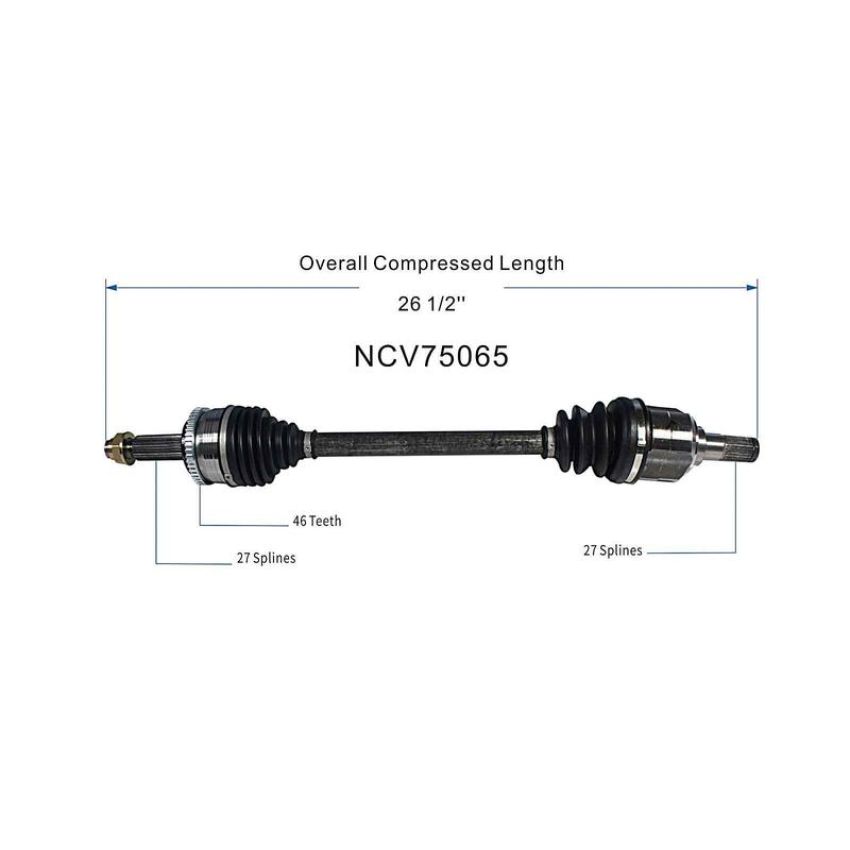 GSP NCV75065 Kia CV Axle Assembly  - Front Left