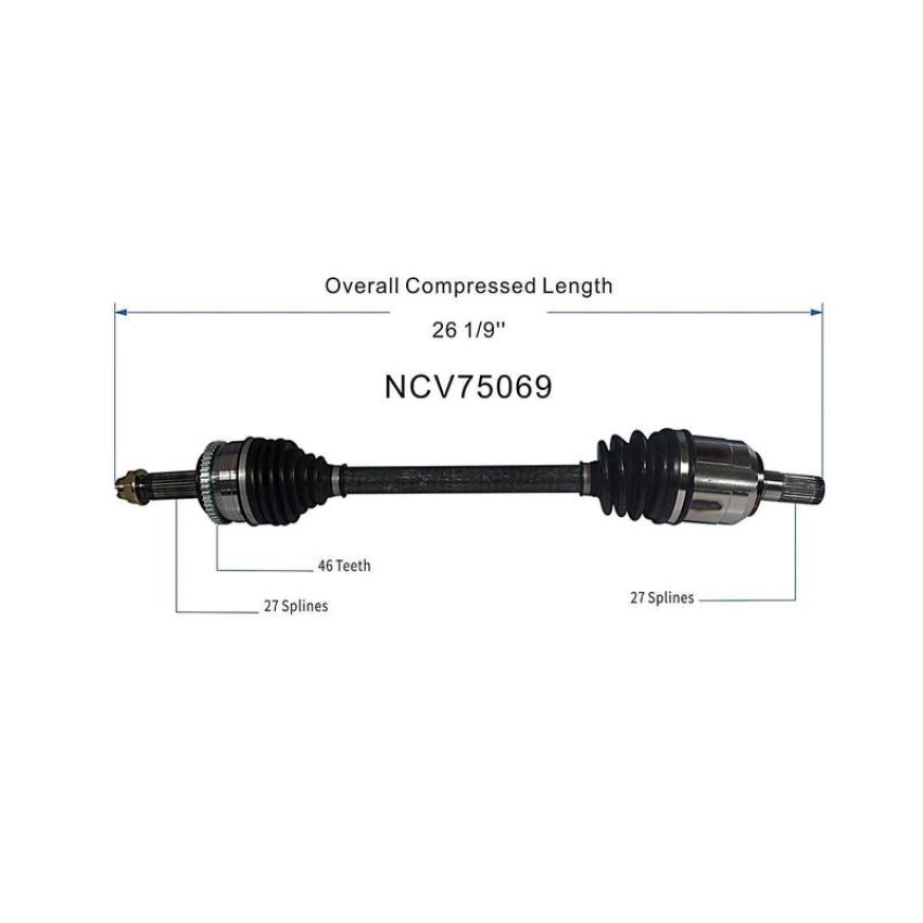 GSP NCV75069 Kia CV Axle Assembly  - Front Left