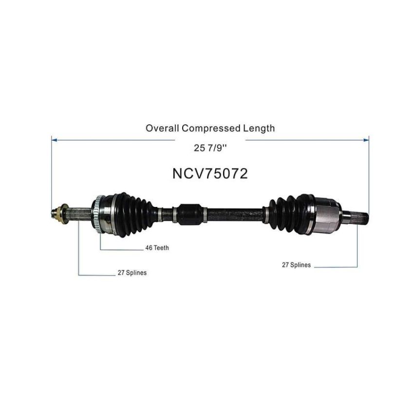 GSP NCV75072 Kia CV Axle Assembly  - Front Left