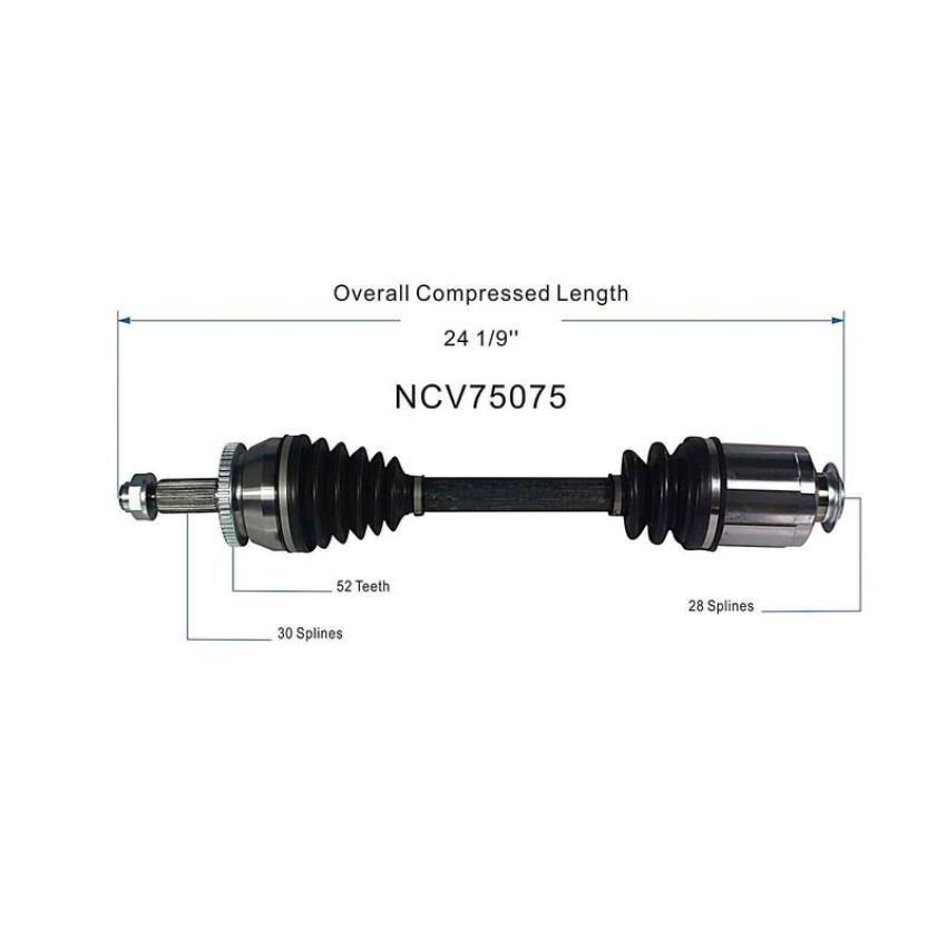 GSP NCV75075 16-18 Kia Sorento (2.0, 3.3 - AWD/FWD) CV Axle Assembly  - Front Right