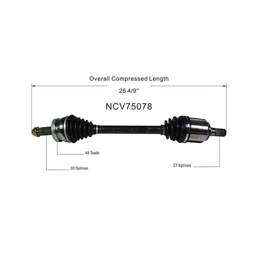 GSP NCV75078 Hyundai, Kia (2.4) CV Axle Assembly  - Front Left