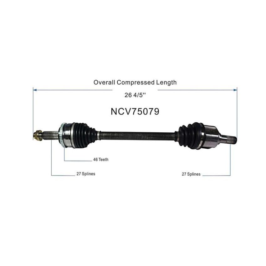 GSP NCV75079 Hyundai, Kia (Sedan - 2.0) CV Axle Assembly  - Front Left