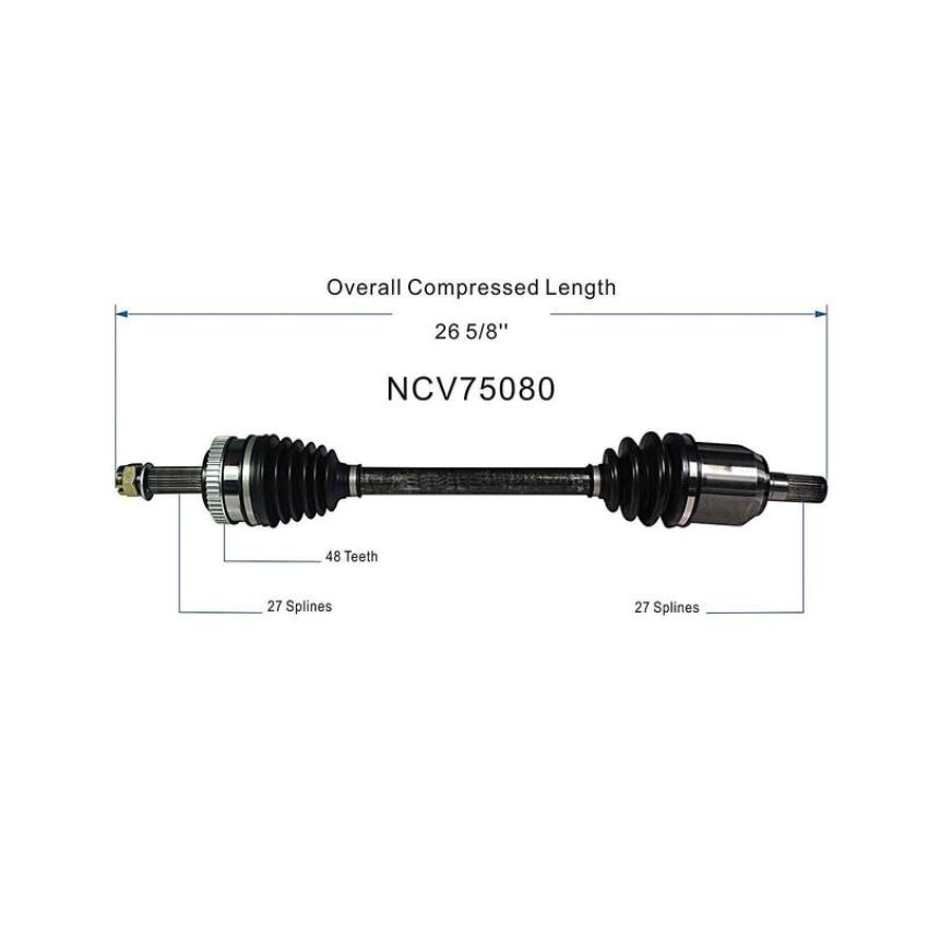GSP NCV75080 Hyundai, Kia (2.4 - AWD/FWD) CV Axle Assembly  - Front Left