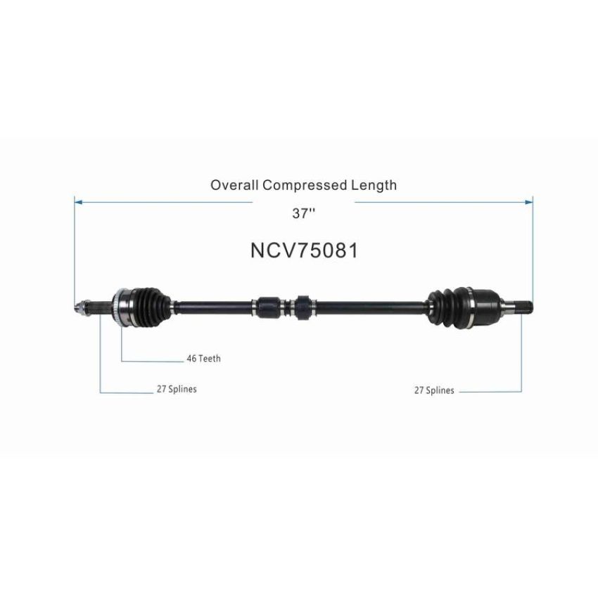 GSP NCV75081 Kia (2.0) CV Axle Assembly  - Front Right
