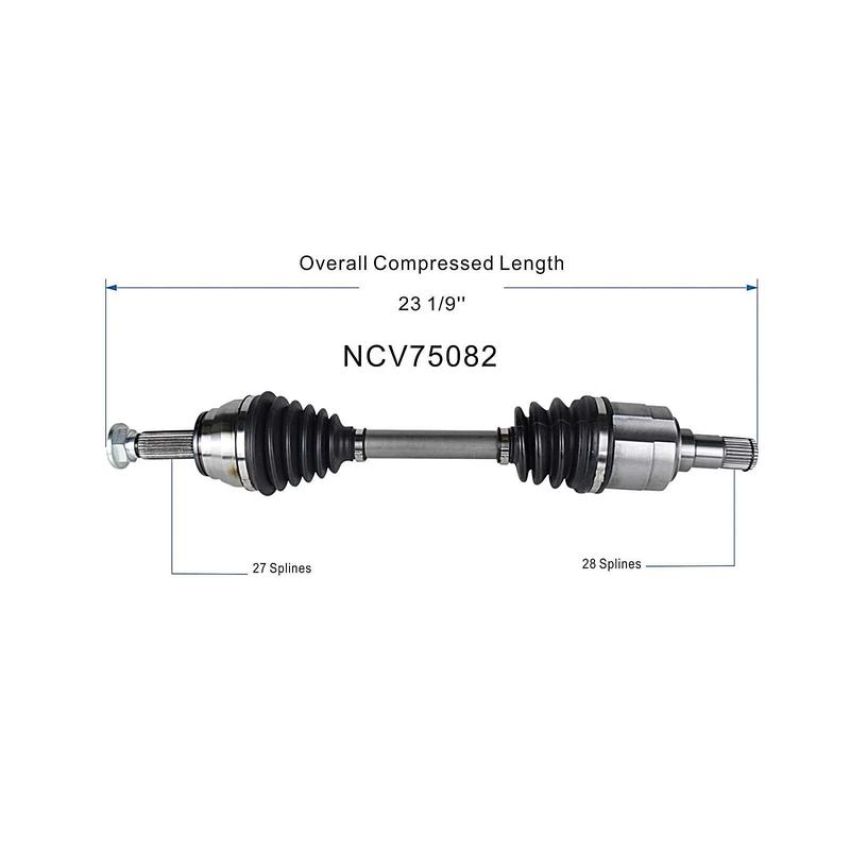 GSP NCV75082 Hyundai, Kia (1.6) CV Axle Assembly  - Front Left