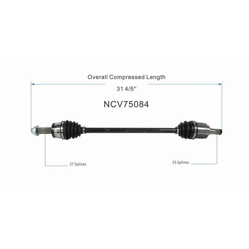GSP NCV75084 18-23 Hyundai Kona CV Axle Assembly  - Rear Left