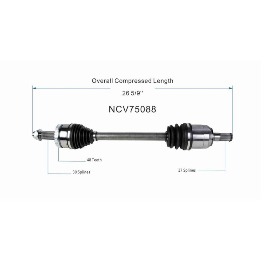 GSP NCV75088 Hyundai, Kia (2.4) CV Axle Assembly  - Front Left
