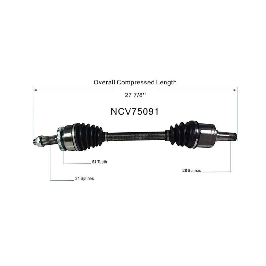 GSP NCV75091 Hyundai, Kia CV Axle Assembly  - Front Left
