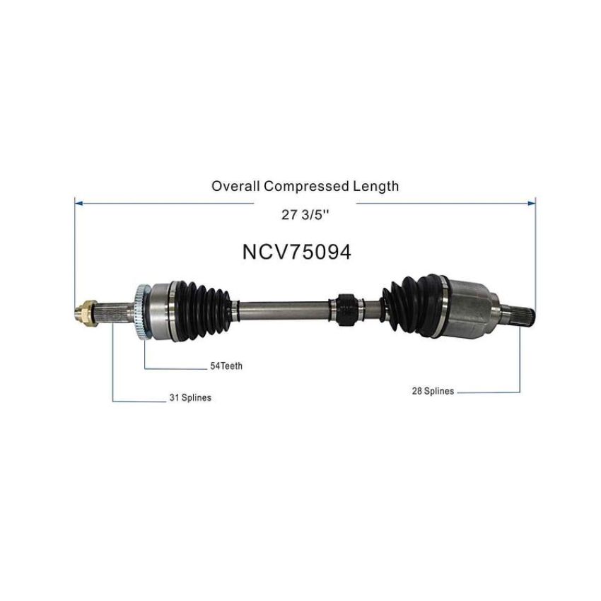 GSP NCV75094 11-14 Kia Sedona CV Axle Assembly  - Front Left