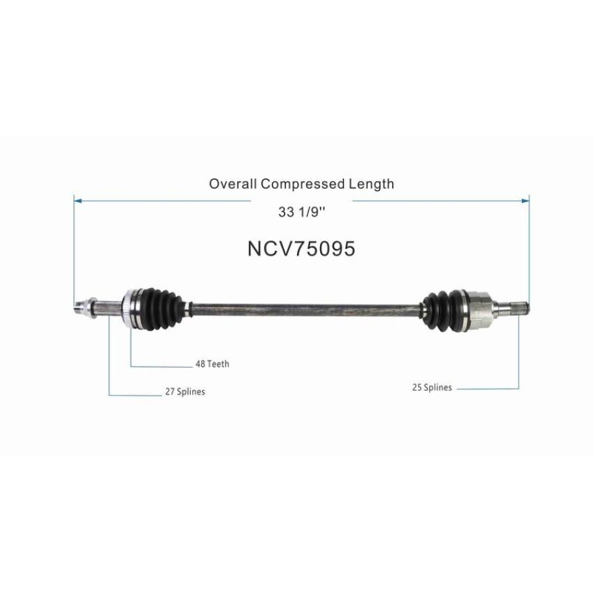 GSP NCV75095 Hyundai, Kia CV Axle Assembly  - Rear