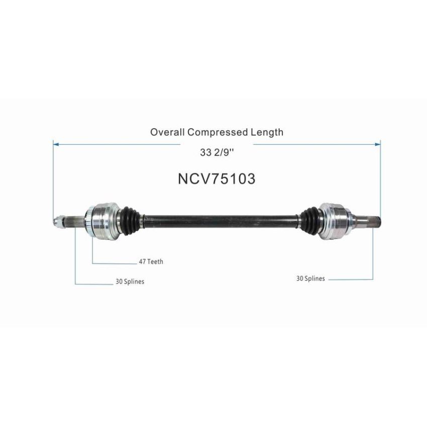 GSP NCV75103 Hyundai CV Axle Assembly  - Rear Right