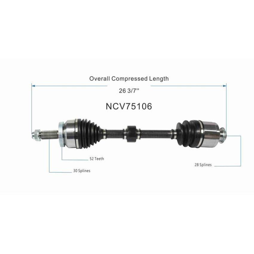 GSP NCV75106 15-21 Kia Sedona CV Axle Assembly  - Front Right
