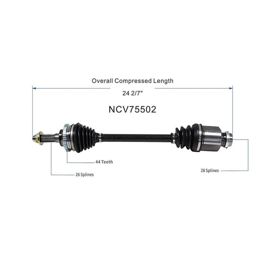 GSP NCV75502 95-97 Kia Sephia (1.8) CV Axle Assembly  - Front Right